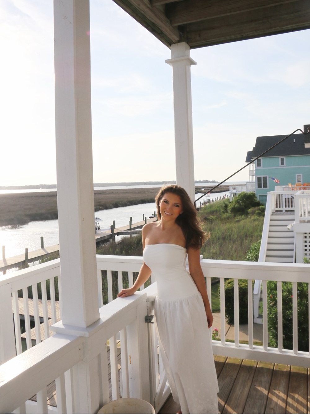 Peppermayo White Strapless Maxi Dress
